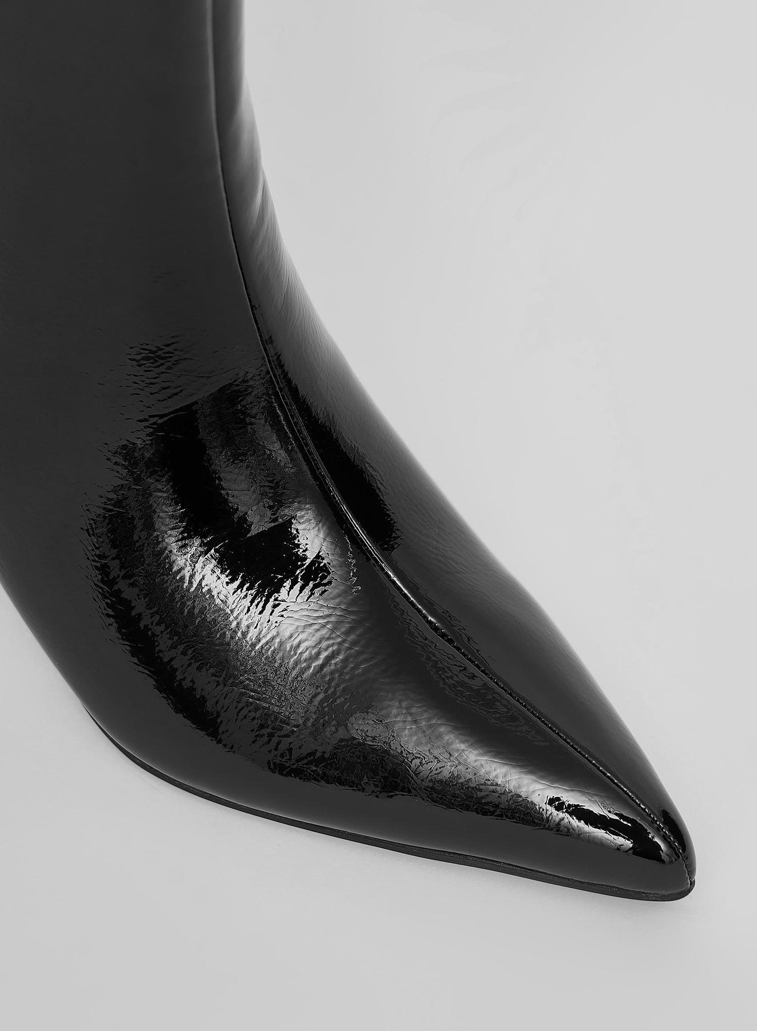 Black Patent Low Heel Boot